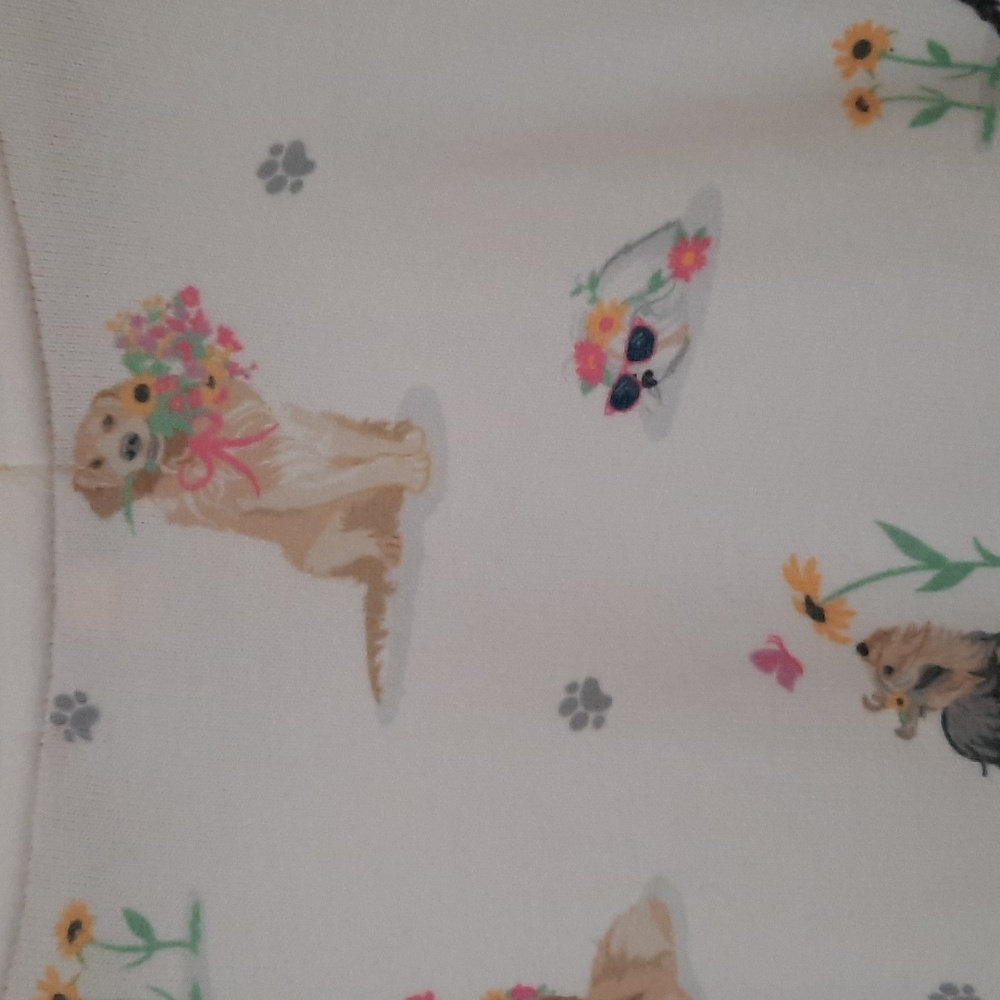 PJ Salvage White Dog Print Long Sleeve Pajama Top - Picture 15 of 15